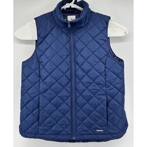 Lands End Puffer Sleeveless Full Zip Best Blue Women's Size Large 14/16 NEW